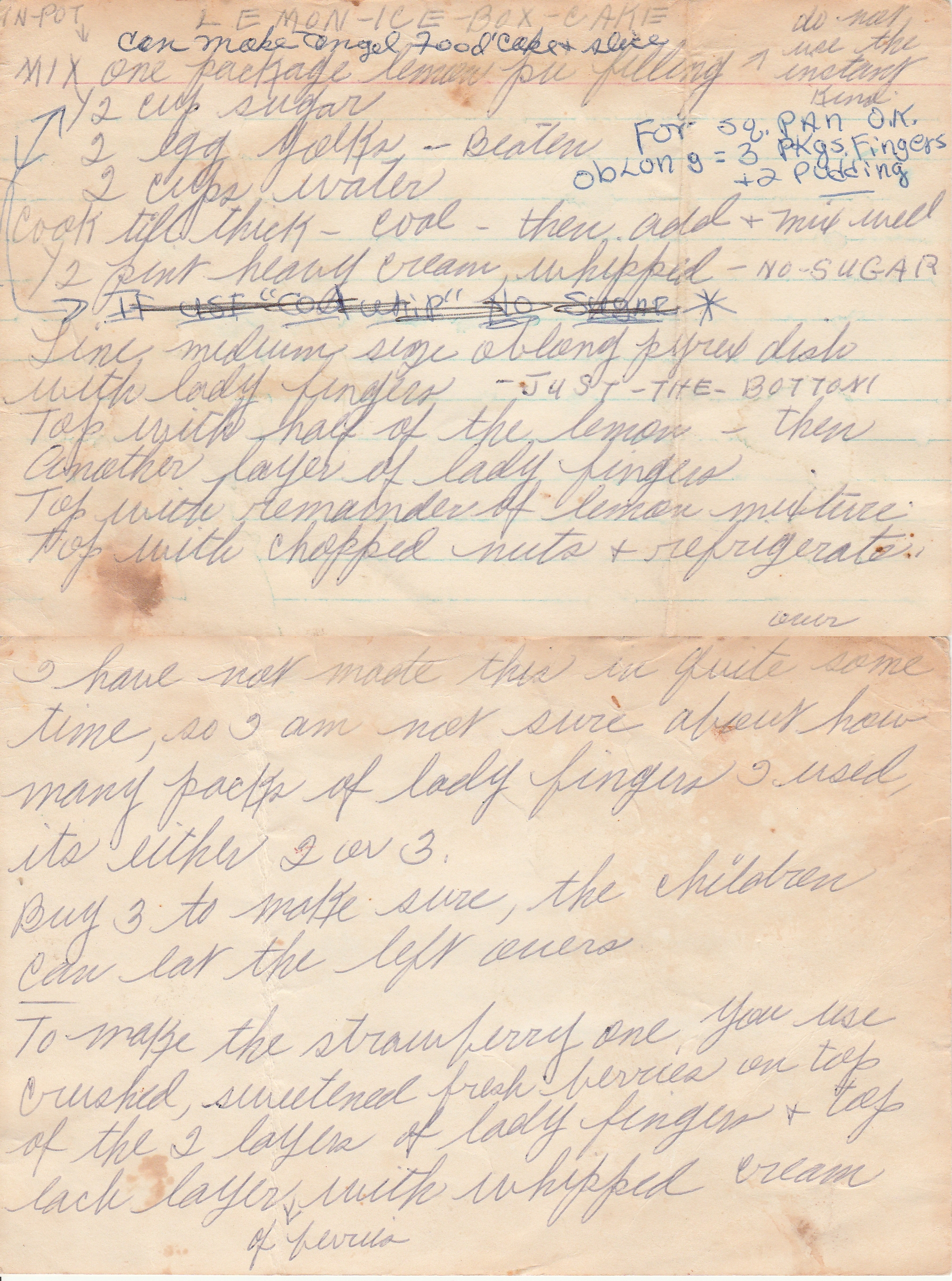 Lemon Icebox Cake recipe. The text is contained in this blog post.